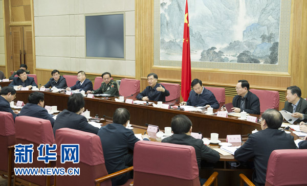 2月19日，國務(wù)院副總理、全國綠化委員會(huì )主任汪洋在京主持召開(kāi)全國綠化委員會(huì )全體會(huì )議。 新華社記者 黃敬文 攝